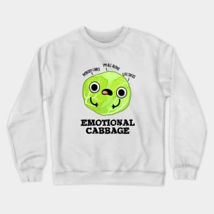 Emotional Cabbage Cute Veggie Pun Crewneck Sweatshirt